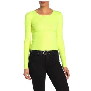 Alice and Olivia NWOT Ciara Neon Crop Sweater